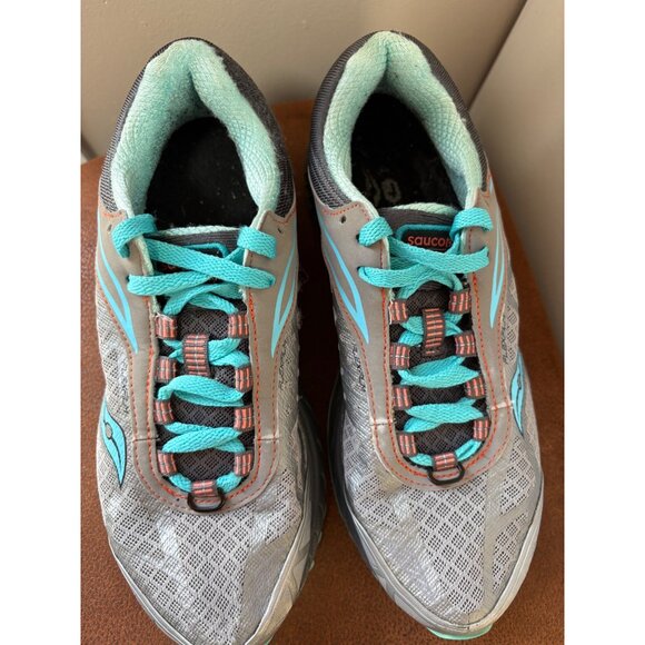 SAUCONY PEREGRINE 3.0 WOMENS RUN ANY WHERE SIZE 7.5 ATHLETIC SHOES BLUE GRAY - Picture 4 of 10